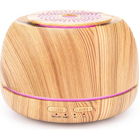 Diffuseur d'huiles essentielles USB 300 ml avec télécommande et imitation bois, idéal pour la maison et la chambre à coucher. Purificateur d'air. (1/5)