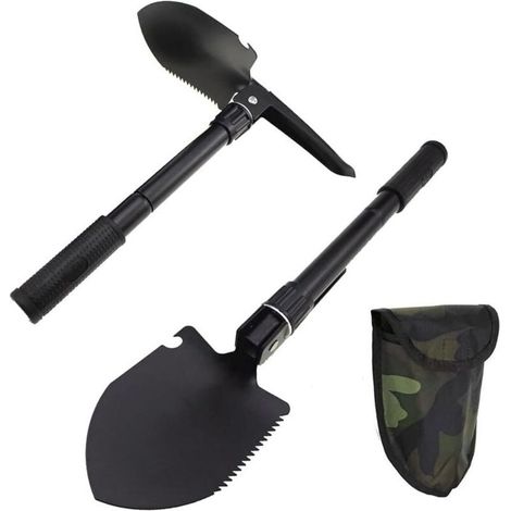 Klappbarer Überlebensspaten. Mini-Grabwerkzeug für den robusten Einsatz aus Kohlenstoffstahl in Militärqualität, ideal für Offroad-Camping und Gartenarbeit.