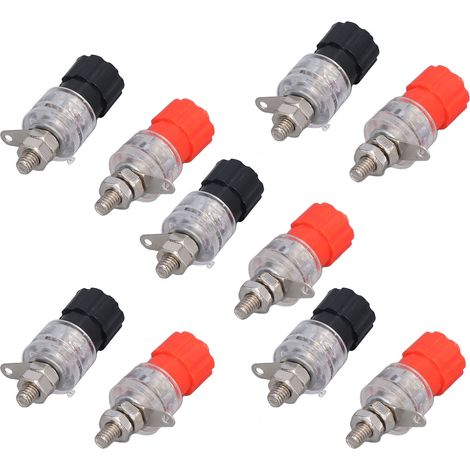 Bornes de connexion à vis 5 pièces, alliage argenté, tige filetée transparente 50013 (1/5)