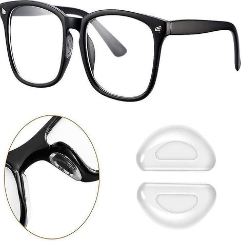 Plaquettes nasales autocollantes antidérapantes en silicone pour lunettes de vue et de soleil, transparentes, 1 paire (1/5)