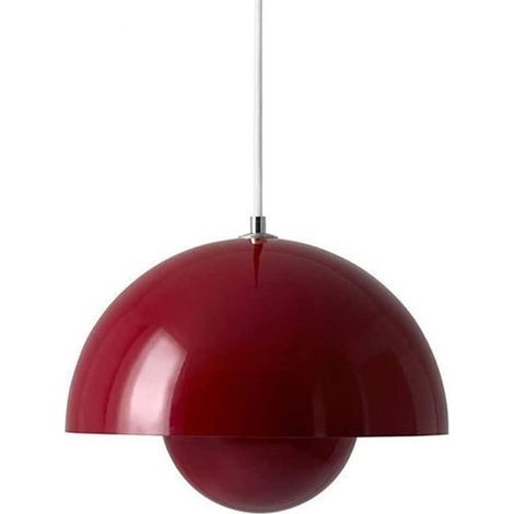 Lustre Suspension Moderne Rouge 23cm Lumière Chaude (1/3)