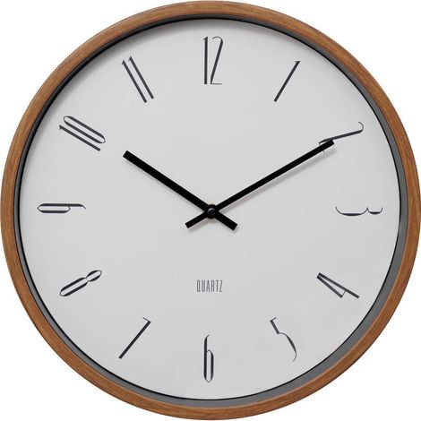 Horloge Murale Effet Bois "Bratislav" 35cm Blanc