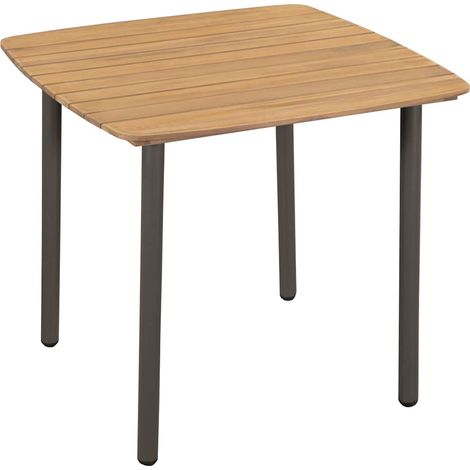 vidaXL Table de jardin 80 x 80 x 72 cm Bois d'acacia solide et acier (1/4)