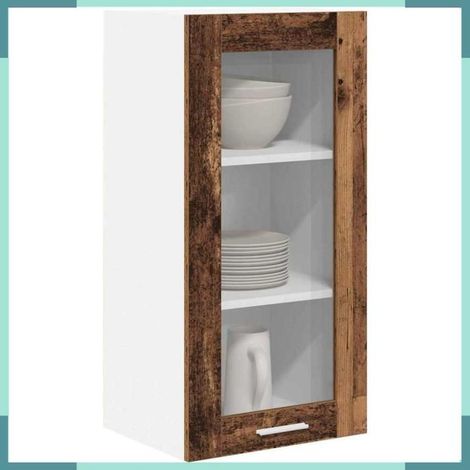 Armoire suspendue - 884311 - Bois ancien - 1 porte - Lot de 2 (40x31x80 cm) (1/5)