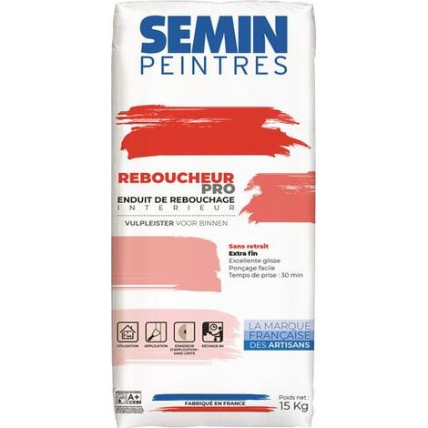 Enduit de rebouchage en poudre 15 kg - SEMIN