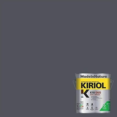 Peinture Bois et Métaux, Sous couche et Finition, Antirouille, sur Fer, Acier, Galvanisé, même rouillés, très opacifiant - 2.5 litres - RAL 7015. (1/4)