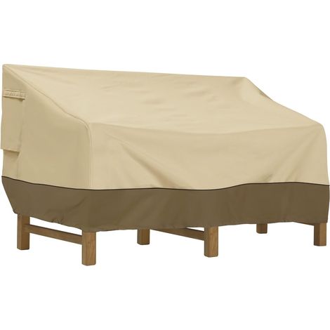 Housse de banc d'extérieur imperméable beige, 193 x 83 x 84 cm, housse de canapé à cordon, adaptée aux canapés et aux meubles (1/5)