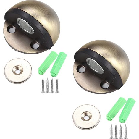 Butée De Porte Magnétique - Acier Inoxydable - Hauteur 44 Mm Diamètre 27 Mm - Pour Portes Légères Intérieures - Lot De 2 (1/5)