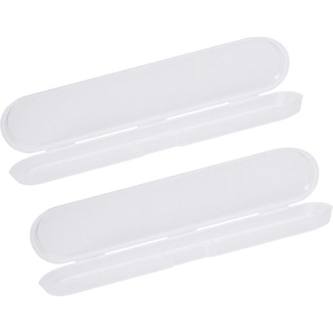 Lot de 2 boîtes pour thermomètres, petite boîte en plastique pour outils de mesure de température, étui de rangement pour thermomètre numérique (14,5 x 3 x 1,5 cm) (1/5)