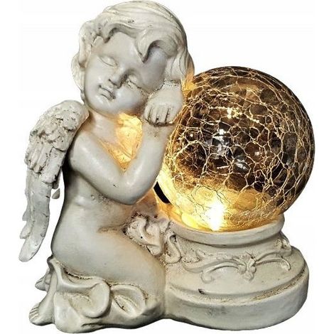 Figura de ángel guardián solar sentado para el jardín o la tumba. (1/5)