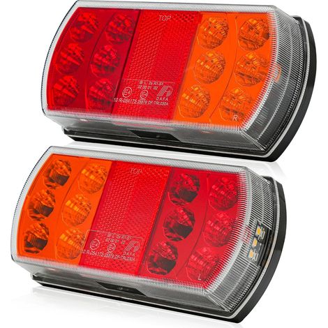 Feux de Remorque Led Feu Arriere Remorque 12V 24V Eclairage Remorques Bateau Submersible Feu Led Voiture Caravane Camion 4 Fonctions Feux de Recul de Antibrouillard IP67 (1/5)