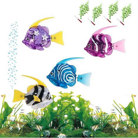 Lot de 4 poissons Jouet électronique pour chat Alimenté par piles Lumineux Réutilisable Interactif Pour animaux de compagnie (1/5)