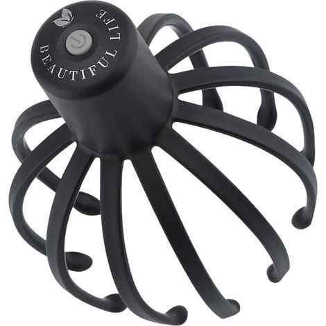 masseur de tête, masseur de cuir chevelu électrique, réduction du stress, masseur de tête, masseur de tête en TPE à 360 degrés avec gratte-cheveux portable (1/5)