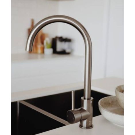Lavello da cucina doppio 855 mm - gunmetal spazzolato - Tilia (1/5)