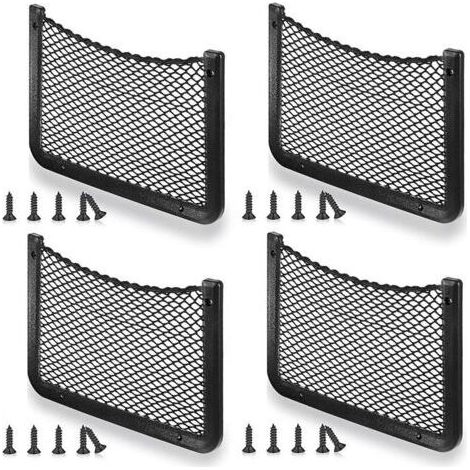 Lot de 4 filets de rangement pour voiture, organisateur de coffre 36 x 18 cm, multifonction, avec vis, camping-car, bateau (1/5)