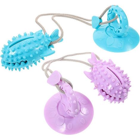 Distributeur de friandises pour chien, jouet à ventouse interactif en TPR, lot de 2, pour jouer (1/5)
