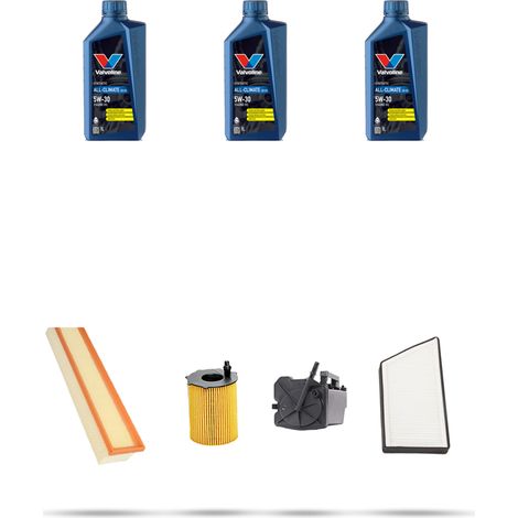 Kit tagliando 4 FILTRI e 3L OLIO compatibile con Peugeot 206 1.6 HDi 80kw dal 2004 (1/5)