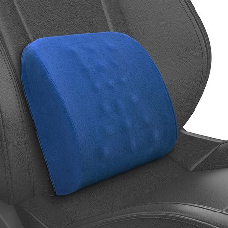 Coussin Lombaire Ergonomique,Soutien du Dos pour Chaise de Bureau,Voiture et Fauteuil,Housse Lavable,Bleu Foncé (1/5)