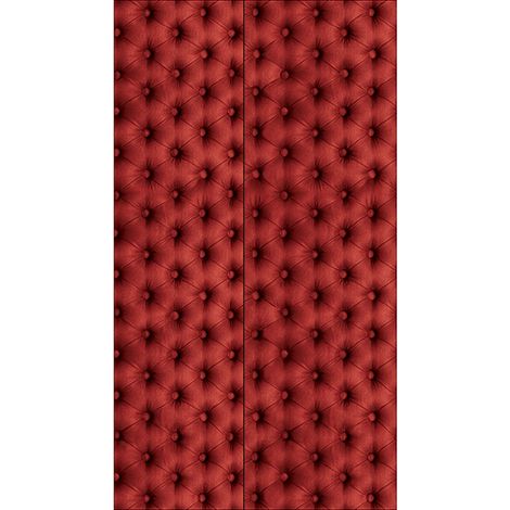 Sticker réfrigérateur et lave vaisselle, élégance capiton rouge design classique beauté intemporelle déco, 180 cm X 100 cm (1/4)