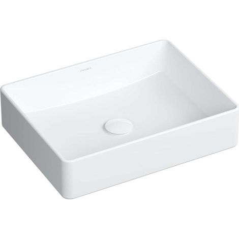OMNIRES - Lavabo sobre encimera 47x36 cm, sin rebosadero, blanco PASADENA470BP (1/4)