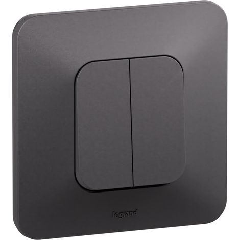 Double interrupteur ou va-et-vient Neptune - 10A - Noir NEW 2026