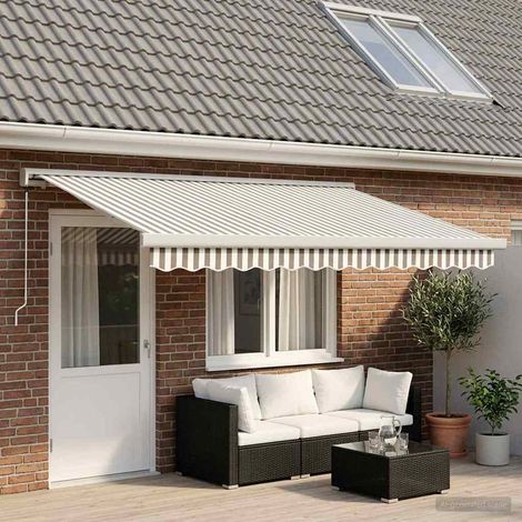 Auvent rétractable Gris clair et blanc 450 × 300 cm (1/5)