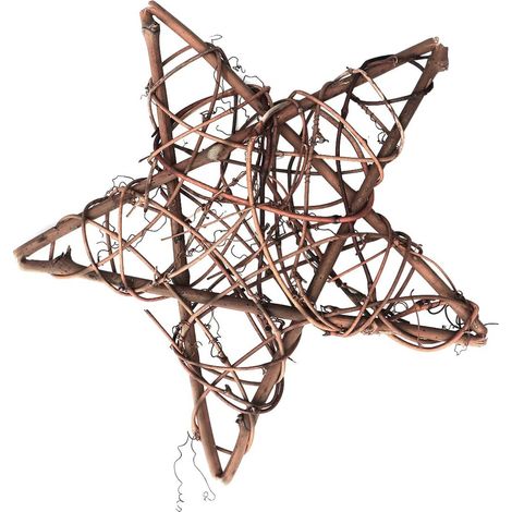 Décorations de Noël 2 Pièces Étoiles en Rotin Naturel, Étoiles en Osier pour Sapin, DIY Art Déco 30 cm, Ornements de Fête pour Arbre de Noël (1/5)
