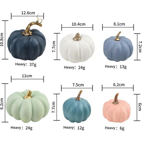 Lot de 16 Citrouilles Artificielles d'Automne en Mousse pour Déco Halloween et Thanksgiving (1/4)