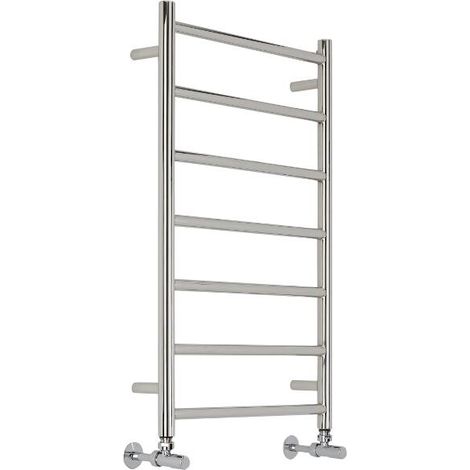 Milano Esk Chrome Flat Stainless Steel Ladder Style Heated Towel Rail Radiator - 800mm x 500mm (1/5)