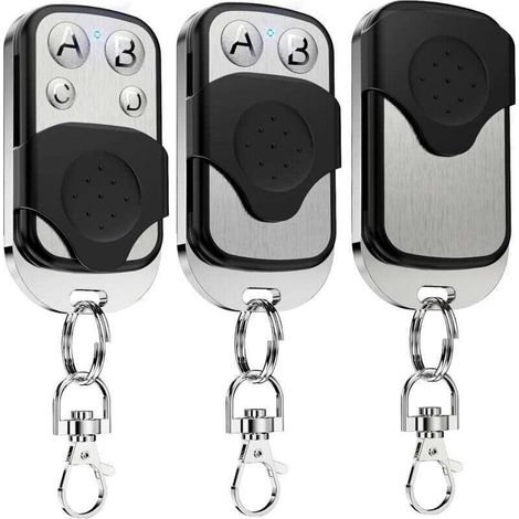 Telecommande Universelle Portail 433.92 MHz, Copie Télécommande Garage sans Fil à 4 Boutons,Telecommande Porte Clés3PCS (1/4)