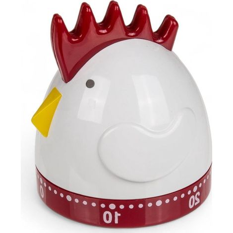 Timer da cucina a forma di uovo da 60 minuti, timer in plastica con conto alla rovescia, pratico timer da cucina, design a gallina (1/5)