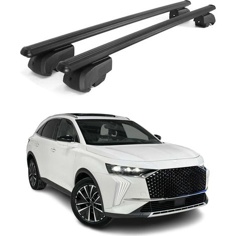 OMAC Aluminium Dachträger Querträger für DS 7 Crossback / DS 7 2017-2026 – City Crash – ISO/PAS 11154:2006 – Abschließbar – Max. 75 kg – 2 Stangen Schwarz (1/5)