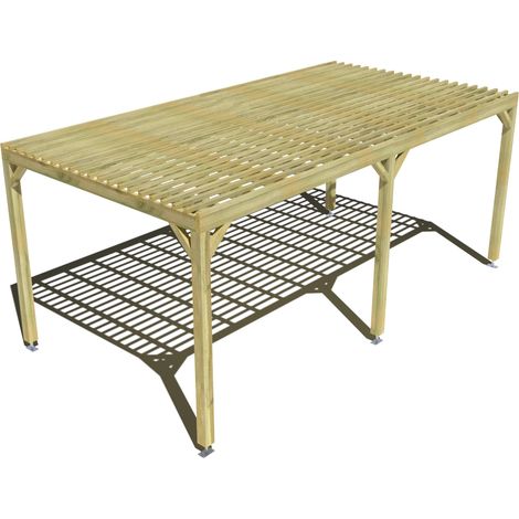 Pergola bois • 6m x 3m • indépendante • sens profondeur • lattage bois • livraison comprise