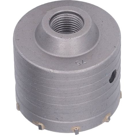 Trépan à béton 75 mm en carbure forgé haute résistance pour percer murs, pose climatisation et travaux techniques (1/5)