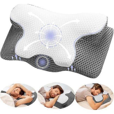 Oreiller cervical en mousse à mémoire de forme, oreiller profilé pour soulager les douleurs cervicales et des épaules, oreiller de soutien cervical orthopédique de conception ergonomique pour restaure (1/5)