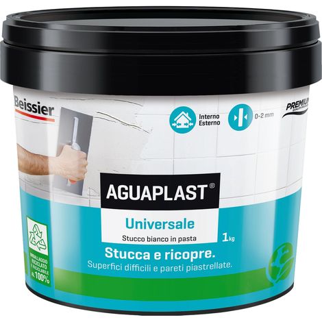 Aguaplast Universale, stucco pronto all'uso per qualsiasi superficie, anche su ceramica o piastrelle 1kg