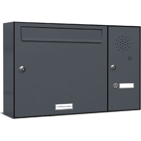 1er Briefkasten Anlage Aufputz - Wandmontage RAL 7016 Anthrazit Klingel (1/5)