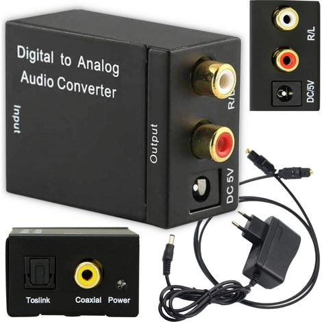 Convertitore audio digitale Toslink coassiale in analogico 2 x RCA stereo (1/5)