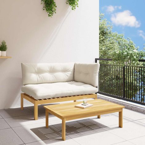 vidaXL 2 Piece Garden Pallet Sofa Units Solid Acacia Wood Light Brown