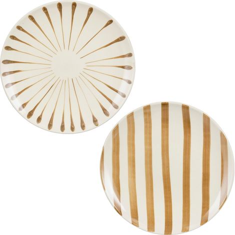 Mica Decorations Assiette du dîner Brun H2.5xl26xL26cm (1/5)