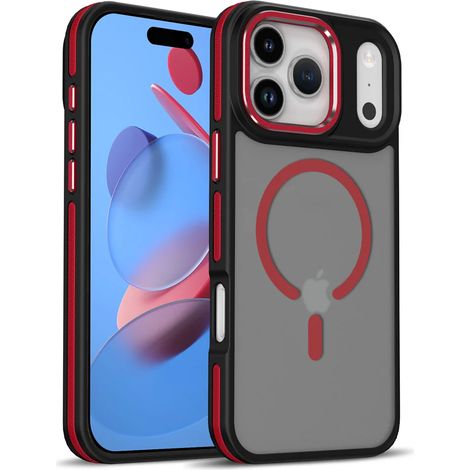 (iPhone 12 Pro, Rouge) Étui magnétique pour iPhone compatible avec la recharge sans fil MagSafe. (1/5)