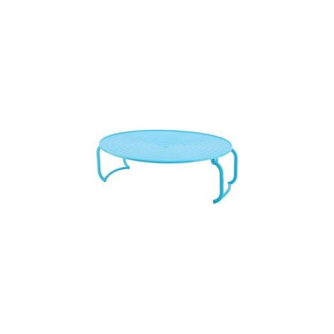 Support micro-ondes pliable à plusieurs étages en plastique – étagère de cuisine multi-niveaux, bleu-Crezuo