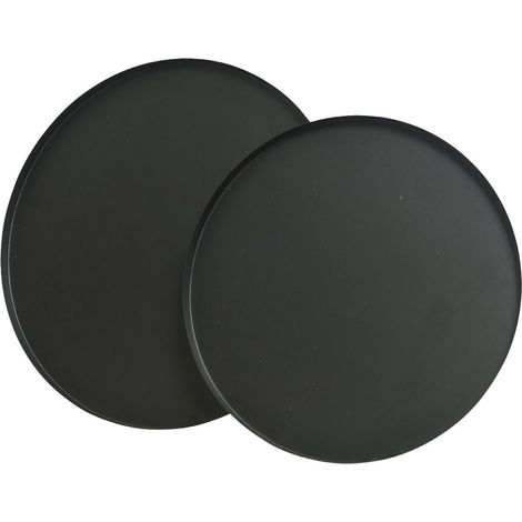 Set di Vassoi Lifetime Nero opaco Acciaio Rotonda Ø 35 cm 2 Unità