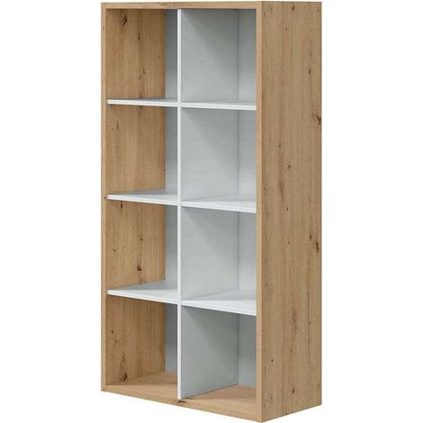 Estantería cubos acabado blanco artik/roble 137cm(alto) 71,5cm(ancho) 33cm(fondo). (1/5)