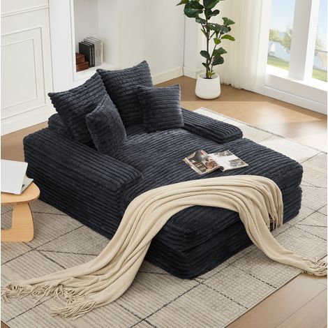 Sofa Sessel multifunktional 137x175 Cord Grau HAVRYA (1/5)