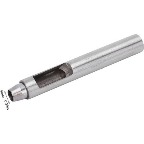Runde, gerade Stempel von 6 bis 10 mm, komplett aus Stahl, für Lederarbeiten (9 mm). (1/5)