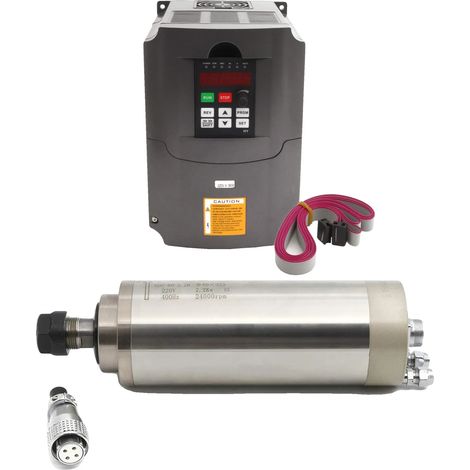 Moteur de broche de fraisage CNC, refroidissement à eau, haute précision, AJOUTER HY VFD, 220V (1/2)