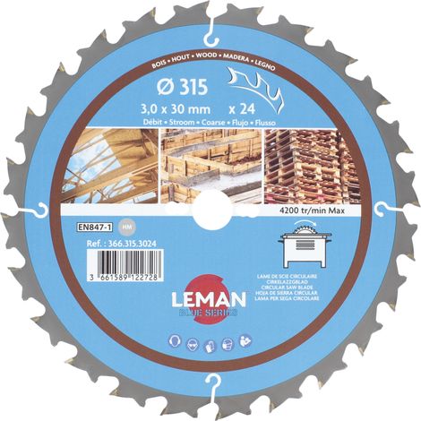 LAME CIRC.HM CHANTIER D315X3.0X30 Z=24 ALT POS+AR - 366.315.3024 - LEMAN