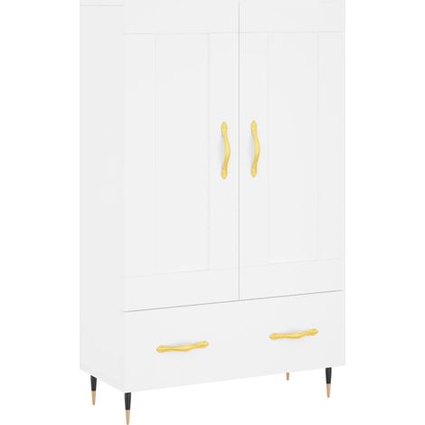 Aparador cajonera mueble almacenaje organizador cocina salón salón alto 695 x 31 x 115 cm madera de ingeniería blanco 020032512