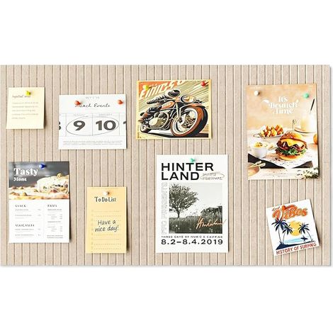 Decorative Felt Notice Board 60 x 40 cm 1 cm Thick Foldable with Adhesive Tape Visual Board for School Home Kitchen Office Camel (1/5)
